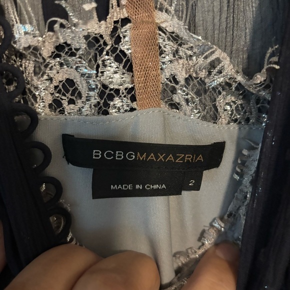 Womens BCBG Black Sheer Beaded Cocktail Dress Size 2 - Picture 10 of 11